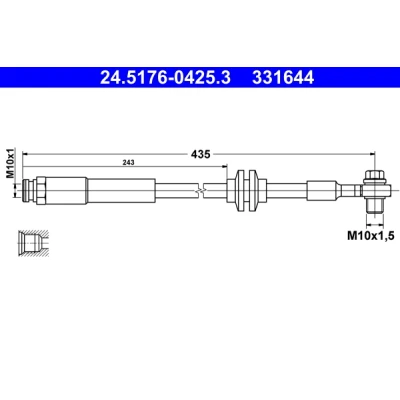 Kuva ATE 24.5176 0425.3 Jarruletku 425 M10x1 OPEL: Corsa D Hatchback, E Hatchback