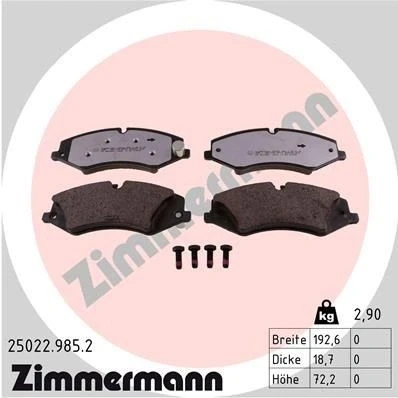 Kuva ZIMMERMANN 25022.985.2 Jarrupalat Kulumisenilmaisemelle Valokuva vastaa toimituslaajuutta LAND ROVER: Range Rover Sport, Discovery 4, 5