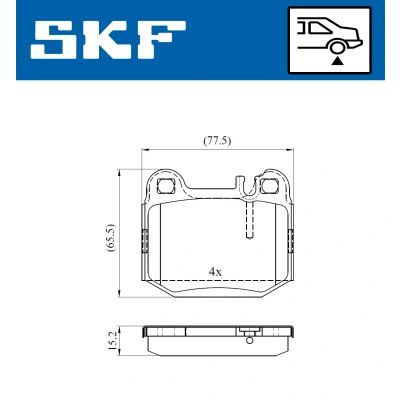 Kuva SKF VKBP 90482 Jarrupalat Kulumisenilmaisemelle