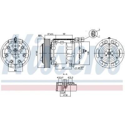 Kuva Kompressori, ilmastointilaite NISSENS 891073