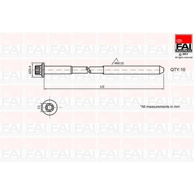 Kuva FAI AutoParts B292 Kannen Pultit Torx, ulko 10 LAND ROVER: Freelander I SUV, MG: MGF Cabriolet, 75