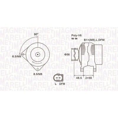 Kuva MAGNETI MARELLI 063731644010 Laturi 14V 120A SKODA: Fabia 2, I Hatchback, SEAT: Ibiza 3, VOLKSWAGEN: Polo V Lupo / 3L