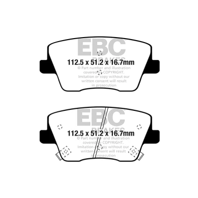 Kuva EBC Brakes DP42344R Jarrupalat Taka akseli HYUNDAI: i30 III Hatchback