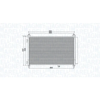 Kuva MAGNETI MARELLI 350203991000 Ilmastoinnin Lauhdutin Vedenerottimella 682x406,6x16 406,6 682 16