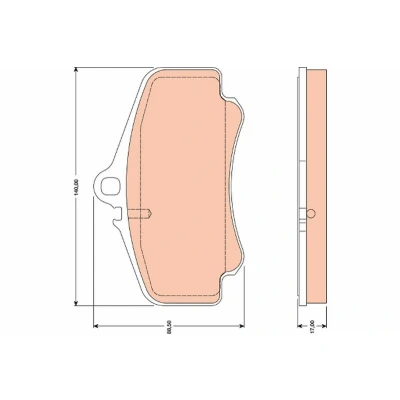 Kuva TRW GDB1777 Jarrupalat Kulumisenilmaisemelle PORSCHE: 911 Coupe