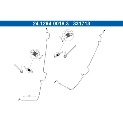 Kuva ATE 24.1294 0018.3 Jarruletku 195mm RENAULT: MEGANE 2 Kombi