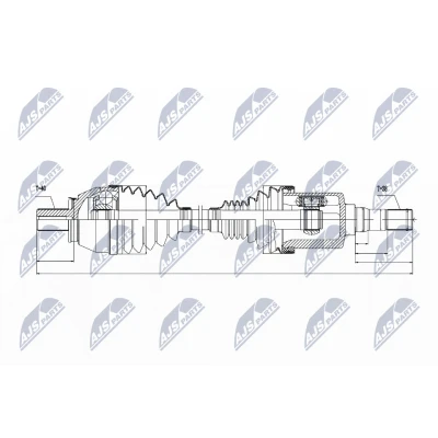 Kuva NTY NPW VV 033 Vetoakseli Etuakseli, vasen VOLVO: V70 3, V60 I, S80 II
