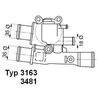 Kuva WAHLER 3163.88D Termostaatti 88 Tiivisteillä FIAT: BRAVO 1, Siena, Stilo Hatchback