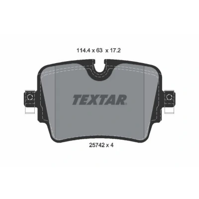 Kuva TEXTAR 2574201 Jarrupalat Kulumisenilmaisemelle JAGUAR: XJ Sedan