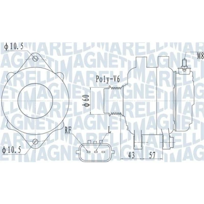 Kuva MAGNETI MARELLI 063732122010 Laturi 14V 110A HYUNDAI: Sonata V, KIA: Magentis II