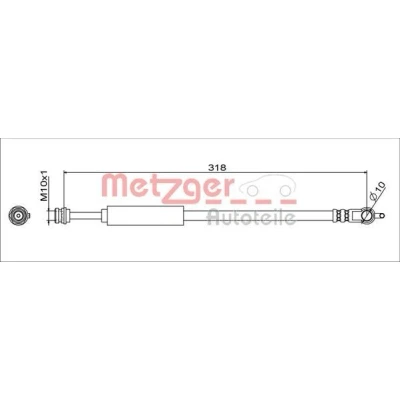 Kuva METZGER 4111629 Jarruletku Taka akseli, vasen, oikea 318 M10x1