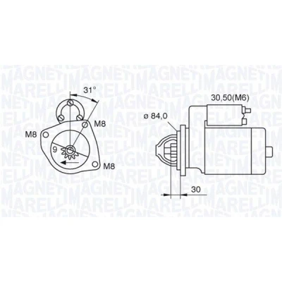 Kuva MAGNETI MARELLI 063521093070 Starttimoottori 12 2,5 9 IVECO: DAILY 4 Kasten/Kombi