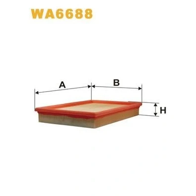 Kuva WIX FILTERS WA6688 Ilmansuodatin 42mm 188mm 288mm Suodatinpanos VOLKSWAGEN: Golf 5, 4, 4 Variant, SKODA: Octavia 2 Combi