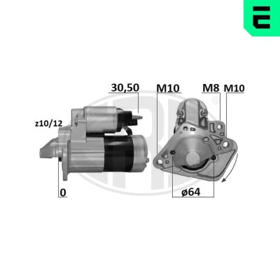 Kuva ERA 220396A Starttimoottori 12V 1,4kW 30 50 64mm RENAULT: Kangoo II Express, Modus / Grand Modus, CLIO 2, NISSAN: Qashqai Qashqai+2 I, Note I