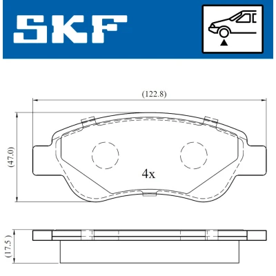 Kuva SKF VKBP 80037 Jarrupalat Ei kulumisenilmaisimelle Tarvikkeilla