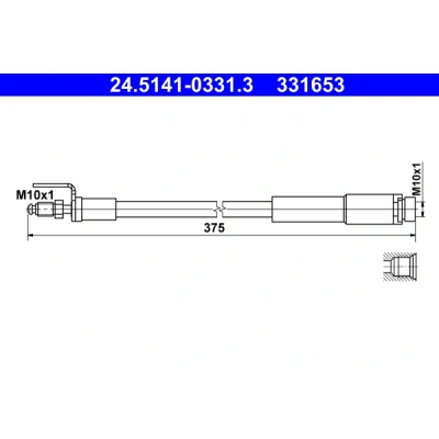Kuva ATE 24.5141 0331.3 Jarruletku 375 M10x1 FORD: Transit V363 Van
