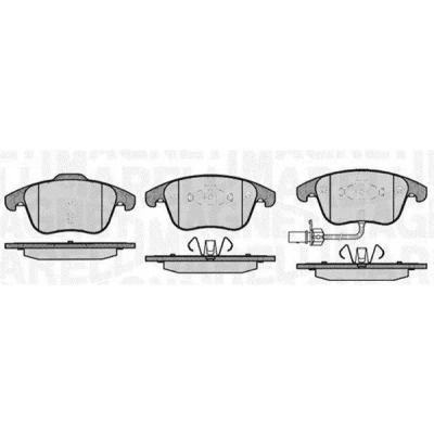 Kuva MAGNETI MARELLI 363916060139 Jarrupalat kulumisanturilla AUDI: A4 B8 Avant, Sedan, A5 Sportback