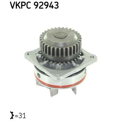 Kuva SKF VKPC 92943 Vesipumppu 31 Tiivisteillä Metalli Jakoketjuvedolle NISSAN: 350Z Coupe, RENAULT: LAGUNA 3 Grandtour