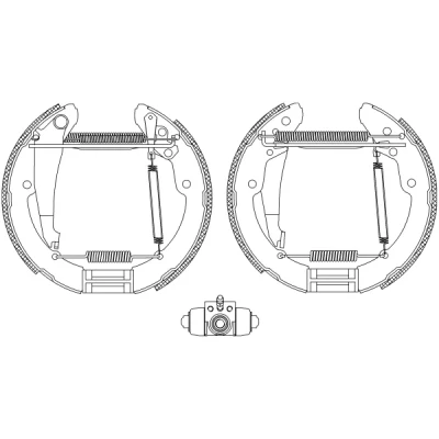 Kuva TEXTAR Shoe Kit Pro 84052401 Jarrukenkäsarja, Rumpujarru Pyörän jarrun sylinterillä, Säätöelementillä