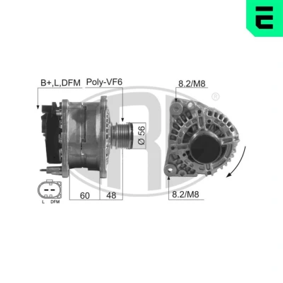 Kuva ERA 210231A Laturi 14V 90A VOLKSWAGEN: Multivan 5 (7HM, Transporter 5, Golf 4, SKODA: Fabia 2, I Hatchback, Octavia SEAT: Ibiza 3