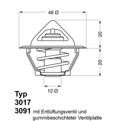 Kuva WAHLER 3017.87D2 Termostaatti 87 Tiivisteillä 2 osainen koppa, Koppa alumiinikannella CHEVROLET: Aveo / Kalos Sedan, Nubira Farmari, Hatchback