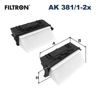 Kuva FILTRON AK 381/1 2x Ilmansuodatin 97 193 306 Suodatinpanos MERCEDES BENZ: E sarja T modell, C Sedan