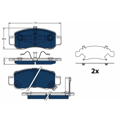 Kuva TRW GDB3376BTE Jarrupalat akustisella kulumavaroittimella Tarvikkeilla HONDA: Insight II Hatchback
