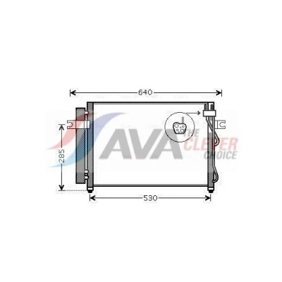 Kuva AVA COOLING SYSTEMS HY5195D Ilmastoinnin Lauhdutin typpitäytöllä Vedenerottimella 14,2mm 9,4mm Alumiini 550mm R134a, R1234yf