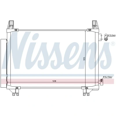Kuva NISSENS 940270 Ilmastoinnin Lauhdutin Vedenerottimella Alumiini 528 R 134a TOYOTA: Yaris III Hatchback