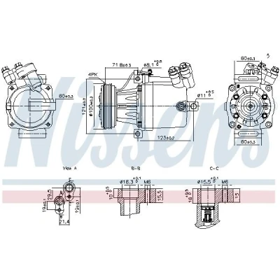 Kuva Kompressori, ilmastointilaite NISSENS 890950
