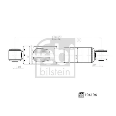 Kuva FEBI BILSTEIN 194194 Iskunvaimentimet Taka akseli, oikea, vasen Kaasupaine 392mm 316mm Yksiputki Teleskooppi iskunvaimentaja