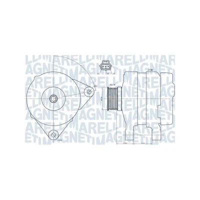 Kuva MAGNETI MARELLI 063731834010 Laturi 14V 150A VOLVO: V50, S40 II, FORD: Focus 2 Kombi, 2, KUGA 1, MAZDA: 3 Sedan, Hatchback