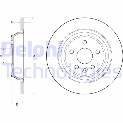 Kuva DELPHI BG4804C Jarrulevyt 302 11 5 täysi pinnoitettu käsittelemätön ilman pyöränlaakeria, ABS sensorirengasta FORD: Galaxy Mk3 MPV, S Max Mk2