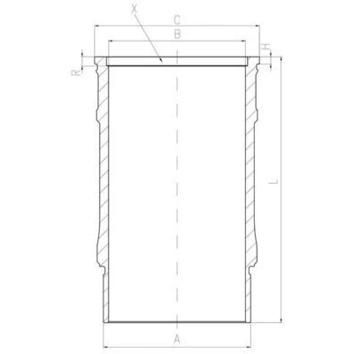 Kuva MAHLE ORIGINAL 001 LW 00143 Sylinteriputki 132,0