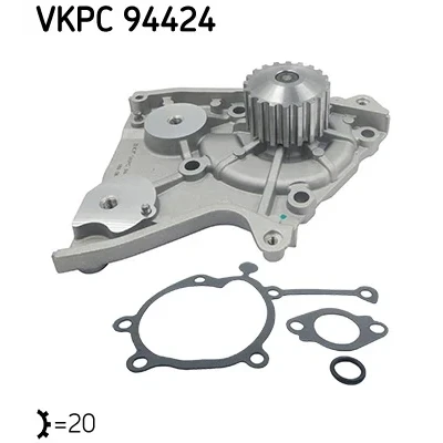 Kuva SKF VKPC 94424 Vesipumppu 20 Tiivisteillä Metalli Hammashihnavedolle MAZDA: E sarja Van, 626 III Sedan