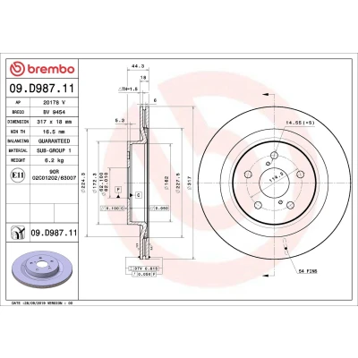 Kuva Jarrulevy BREMBO 09.D987.11