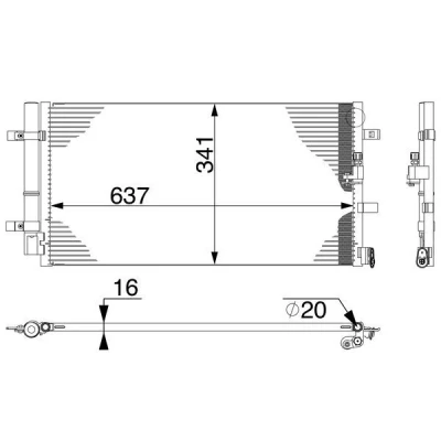 Kuva MAHLE ORIGINAL AC 4 000S Ilmastoinnin Lauhdutin Vedenerottimella 18 637 AUDI: A6 C7 Avant, Allroad