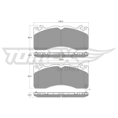 Kuva TOMEX brakes TX 60 08 Jarrupalat Etuakseli akustisella kulumavaroittimella Huudonvaimennuspellillä FORD USA: Mustang Mk6 Coupe