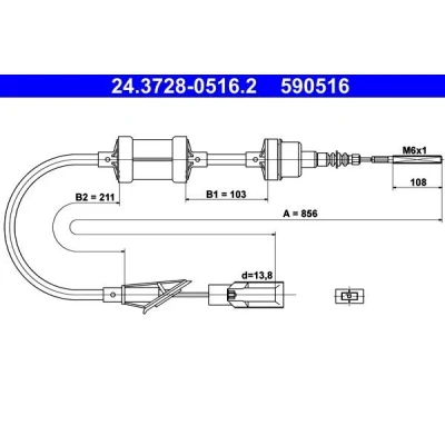 Kuva ATE 24.3728 0516.2 Kytkinvaijeri FIAT: Punto I Hatchback