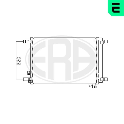 Kuva ERA 667094 Ilmastoinnin Lauhdutin Vedenerottimella VOLKSWAGEN: Golf 7 Variant, Passat B8 7, SEAT: Leon III ST, Hatchback