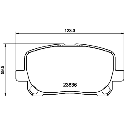Kuva HELLA 8DB 355 010 221 Jarrupalat akustisella kulumavaroittimella TOYOTA: Corolla IX Sedan, Avensis Verso