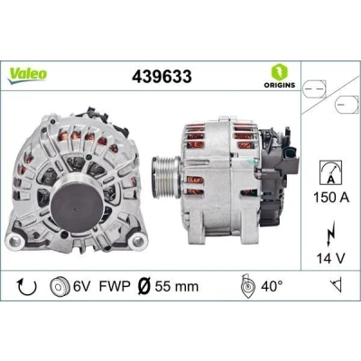 Kuva VALEO 439633 Laturi 14V 150A FORD: FIESTA 6 Van,