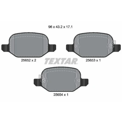 Kuva TEXTAR 2565201 Jarrupalat akustisella kulumavaroittimella FIAT: 500L