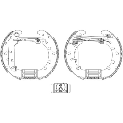 Kuva TEXTAR Shoe Kit Pro 84057300 Jarrukenkäsarja, Rumpujarru Pyörän jarrun sylinterillä, Säätöelementillä