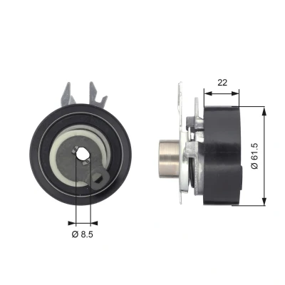 Kuva GATES FleetRunner Micro V Stretch Fit T43061 Kiristysrulla, Hammashihnat VOLKSWAGEN: Golf 4