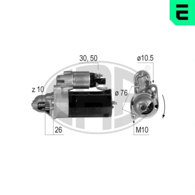 Kuva ERA 220636A Starttimoottori 12 2,2 10 AUDI: A6 C6 Avant, A4 B7 Sedan, Sedan