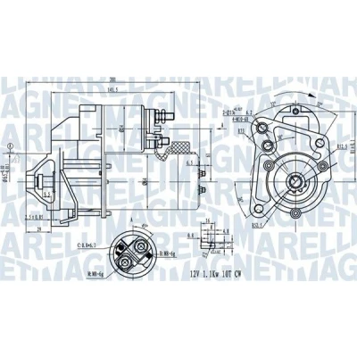 Kuva MAGNETI MARELLI 063720681010 Starttimoottori 12 1 10 RENAULT: CLIO 2, MEGANE Classic