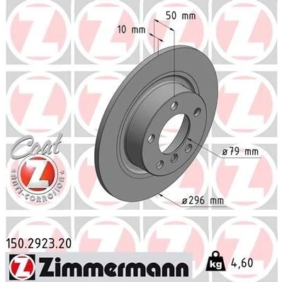 Kuva ZIMMERMANN COAT Z 150.2923.20 Jarrulevyt 296 10 6/5 5 120 täysi pinnoitettu hiiliteräs MINI: Countryman