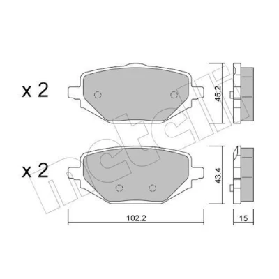 Kuva METELLI 22 1324 0 Jarrupalat Ilman kulumisenilmaisinta