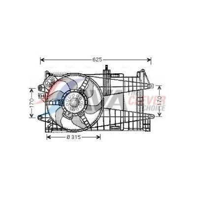 Kuva AVA COOLING SYSTEMS FT7523 Jäähdyttimen Tuuletin 310mm 12V Jäähdytystuulettimen kehällä, Ilman vastusta ohjainlaitetta